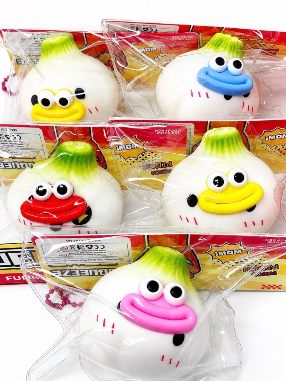 NEW 1x Mini Smusher Face Garlic Squishy Squeeze Toy RANDOM COLOR